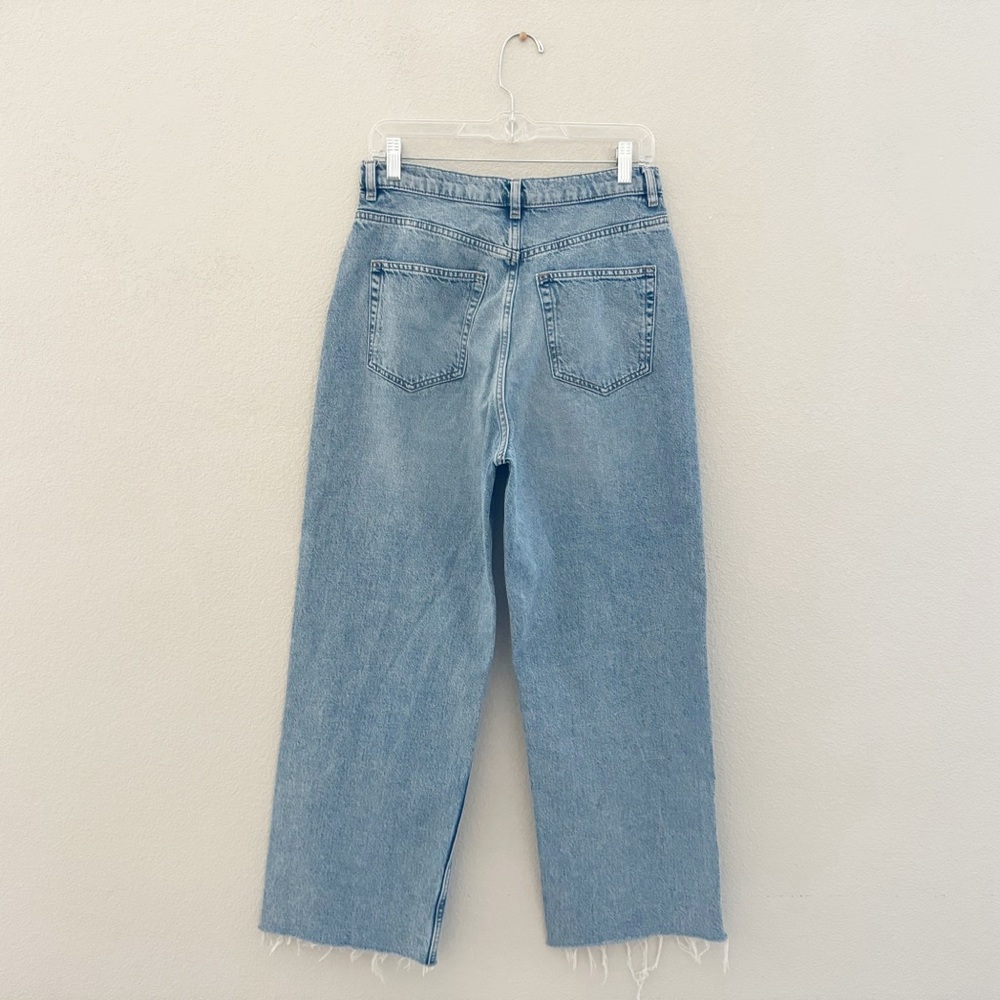 & Other Stories Wide Leg Jeans Denim High Rise Raw Hem Casual Minimalist Blue - Picture 5 of 13